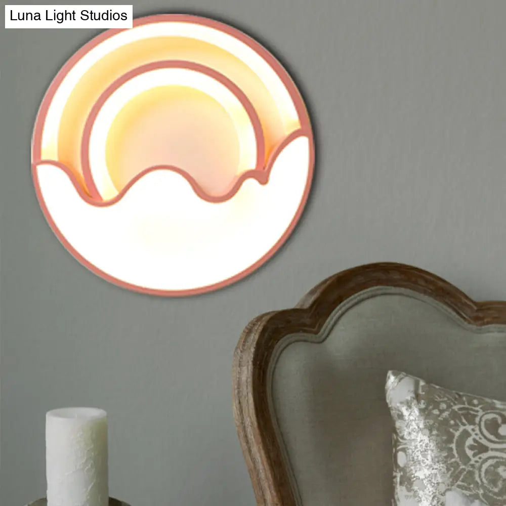 Macaron Led Ceiling Lamp - Modern Flush Mount Light For Childs Bedroom
