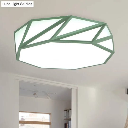 Macaron Led Ceiling Light: Stylish Flushmount For Adult Kid Bedroom Green