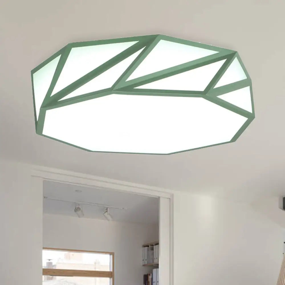 Macaron Led Ceiling Light: Stylish Flushmount For Adult Kid Bedroom Green