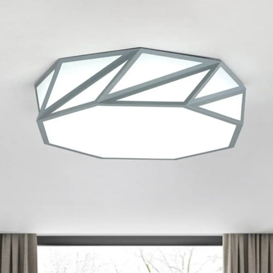 Macaron Led Ceiling Light: Stylish Flushmount For Adult Kid Bedroom Grey