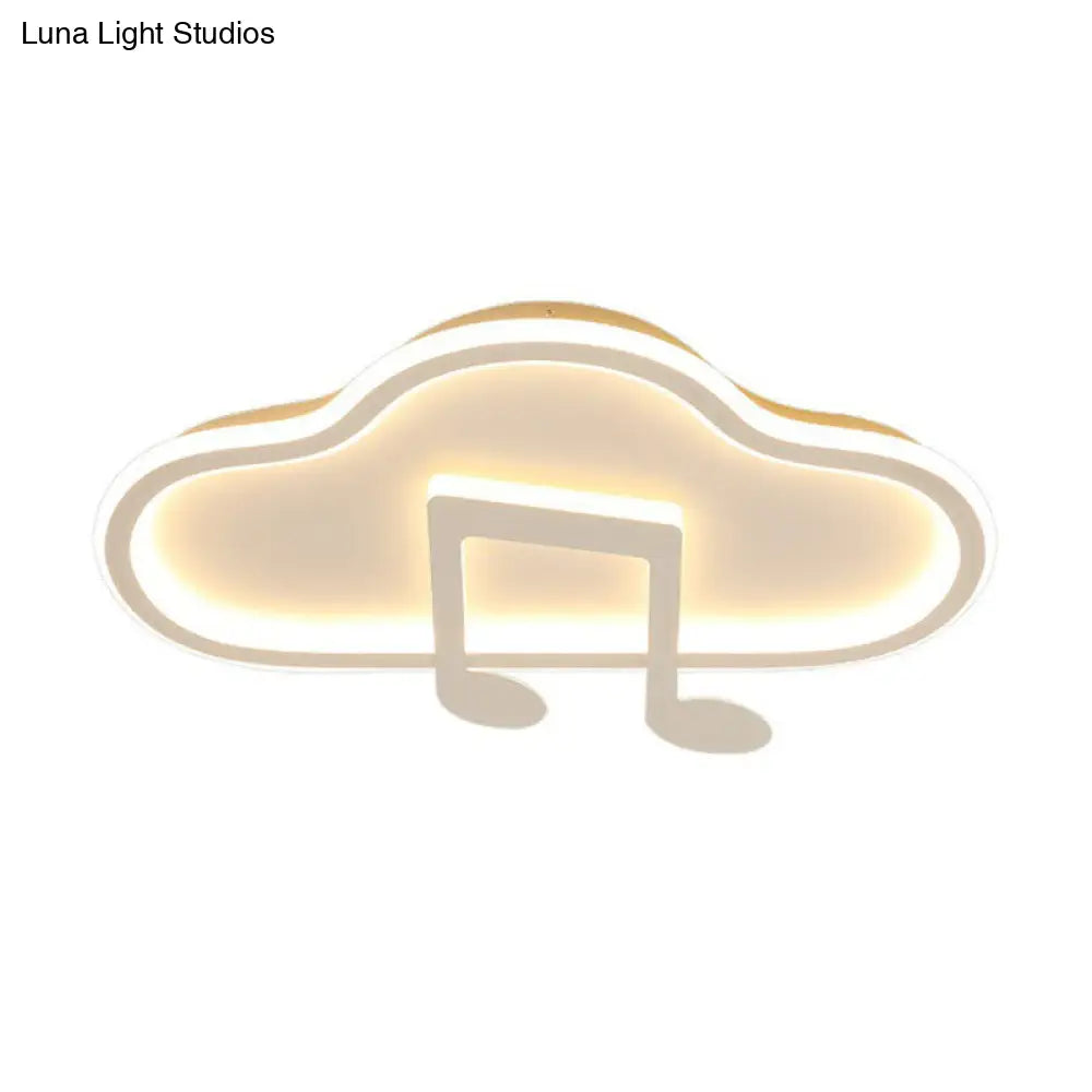 Macaron Led Flush Ceiling Light With Cloud And Musical Note Design