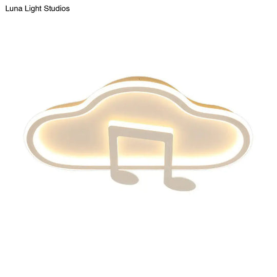 Macaron Led Flush Ceiling Light With Cloud And Musical Note Design