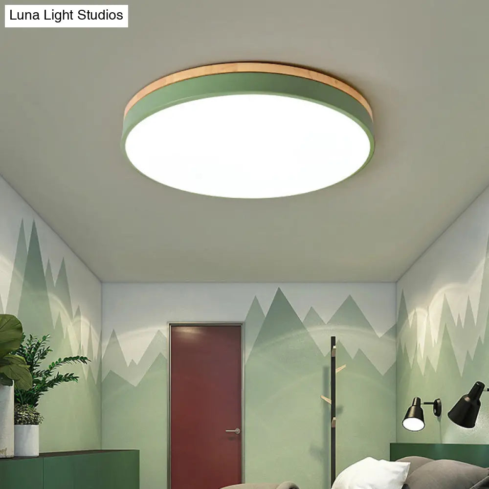 Macaron Loft Acrylic Ceiling Lamp: Candy-Colored Slim Circle Light For Child Bedroom