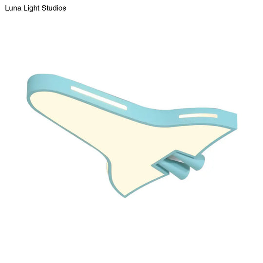 Macaron Loft Led Ceiling Lamp - Metal Acrylic Plane Flush Light For Kids Bedroom