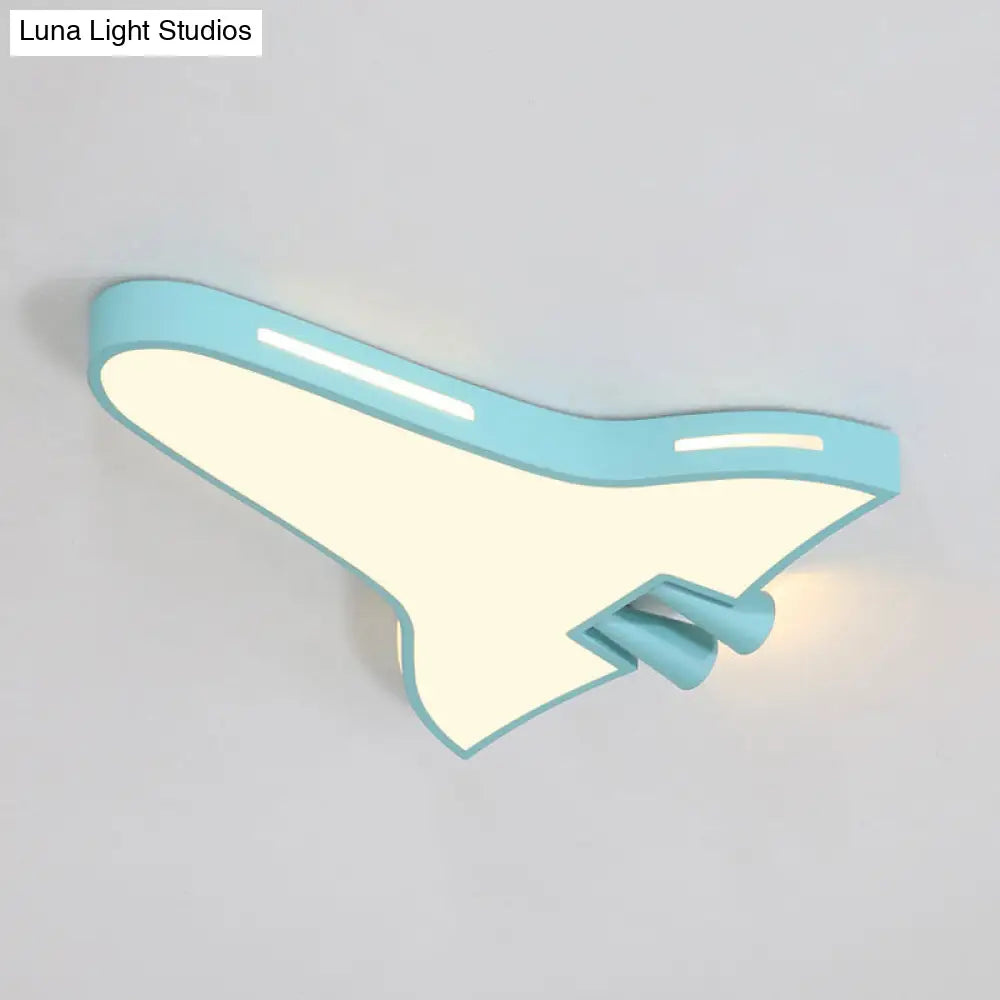 Macaron Loft Led Ceiling Lamp - Metal Acrylic Plane Flush Light For Kids Bedroom