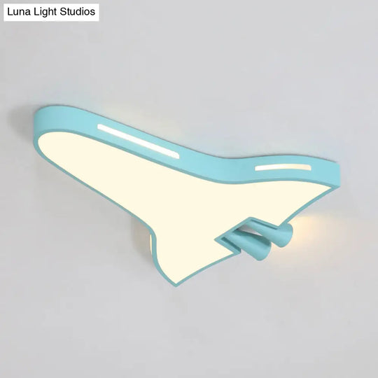 Macaron Loft Led Ceiling Lamp - Metal Acrylic Plane Flush Light For Kids’ Bedroom