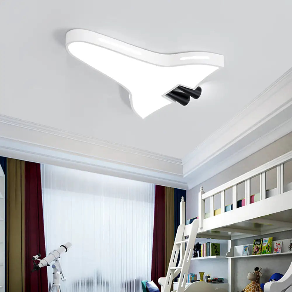 Macaron Loft Led Ceiling Lamp - Metal Acrylic Plane Flush Light For Kids’ Bedroom White /