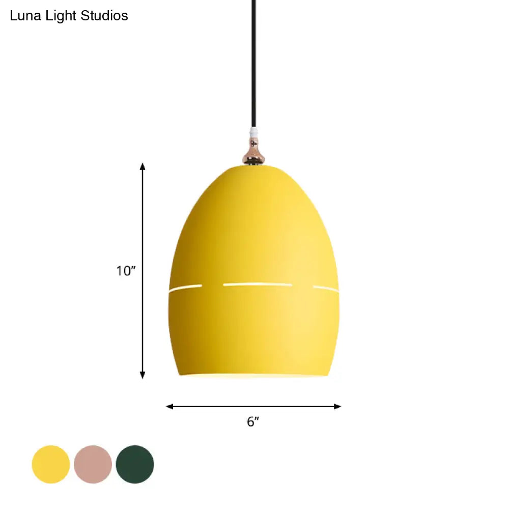 Macaron Loft Metal Oval Suspension Light - Stylish Hanging For Dining Room