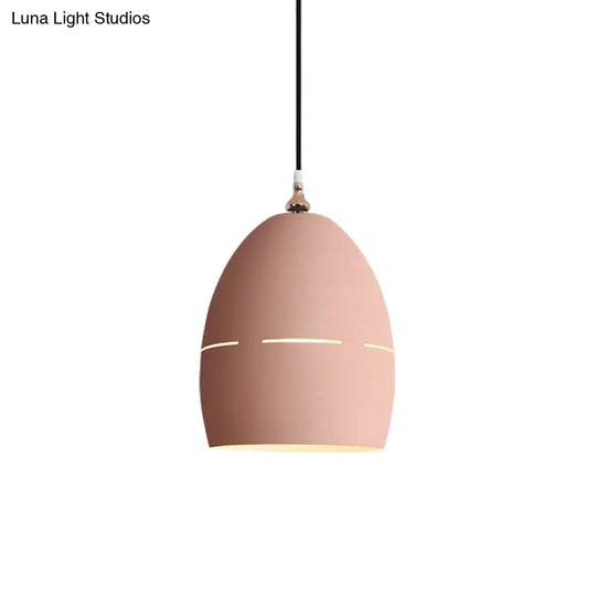 Macaron Loft Metal Oval Suspension Light - Stylish Hanging For Dining Room