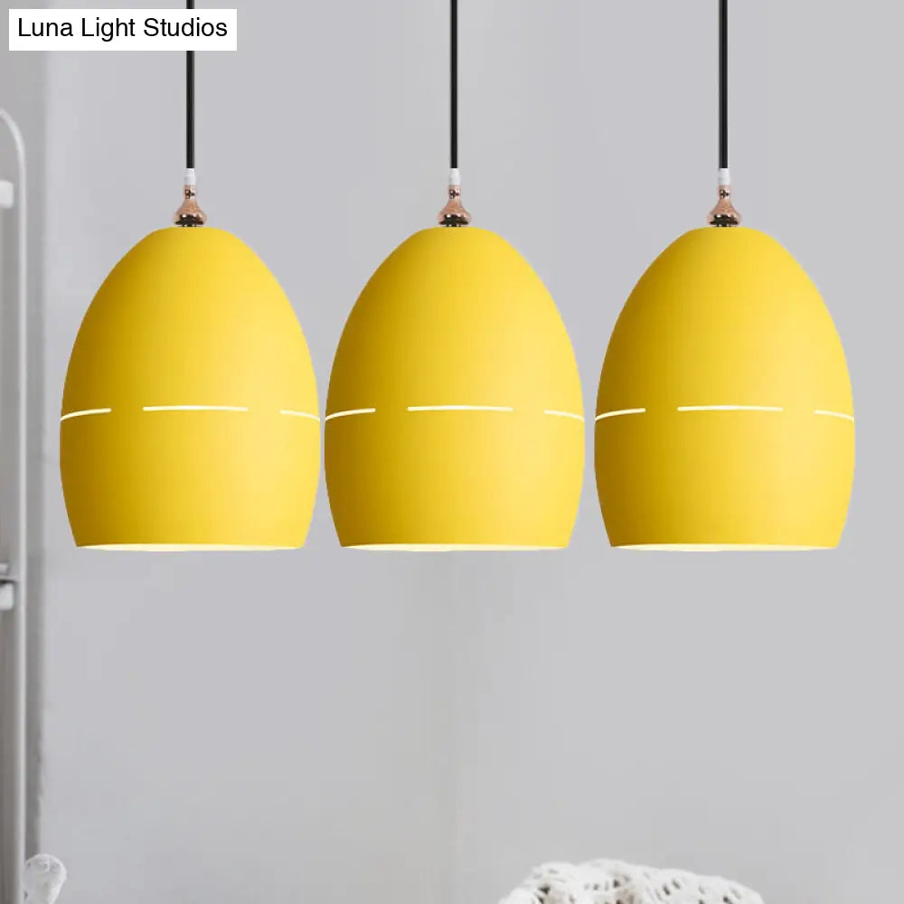 Metal Oval Suspension Light - Macaron Loft Hanging 1 For Dining Room