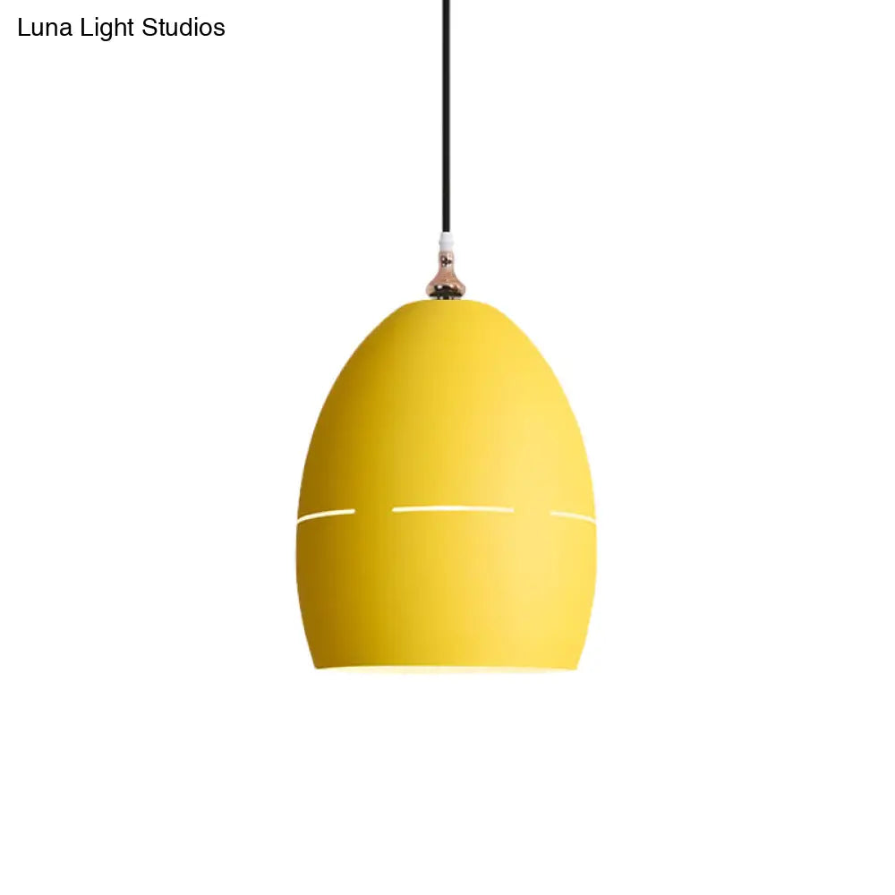 Macaron Loft Metal Oval Suspension Light - Stylish Hanging For Dining Room