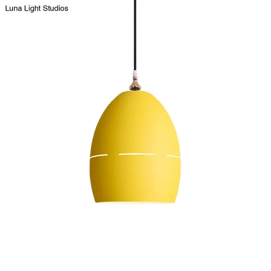 Macaron Loft Metal Oval Suspension Light - Stylish Hanging For Dining Room