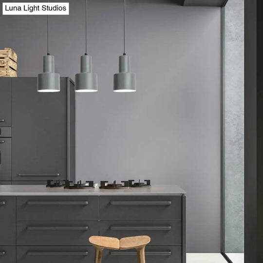 Macaron Loft Pendant Light - Metallic Cylinder Design Ideal For Meeting Rooms