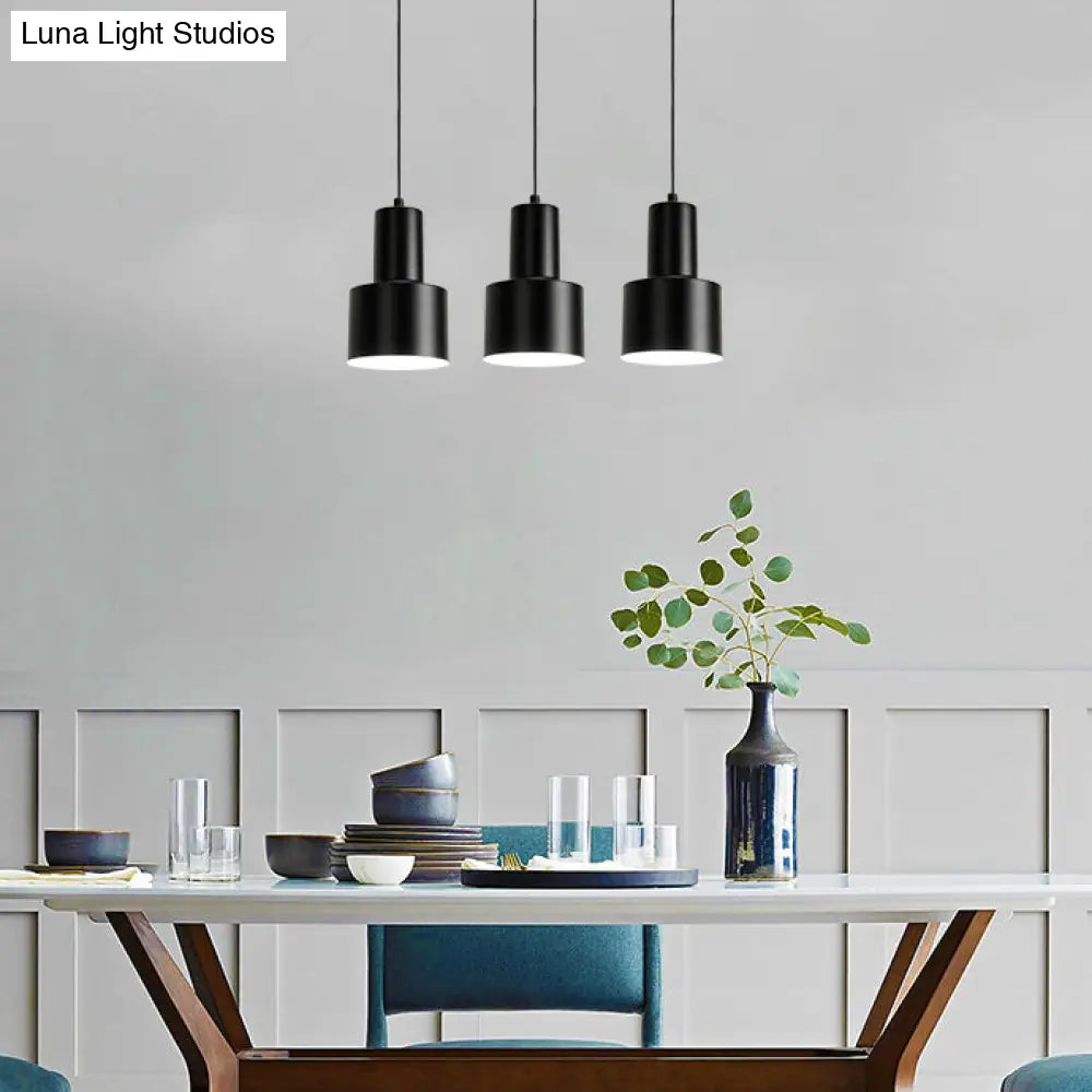 Macaron Loft Pendant Ceiling Light - Metallic Cylinder Design For Meeting Room