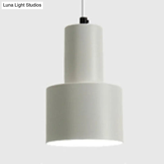 Macaron Loft Pendant Light - Metallic Cylinder Design Ideal For Meeting Rooms White