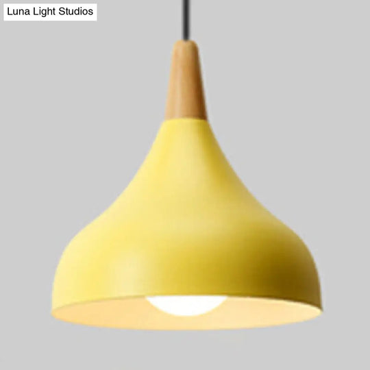 Metal Onion Pendant Light Kindergarten Macaron Loft Lamp Yellow