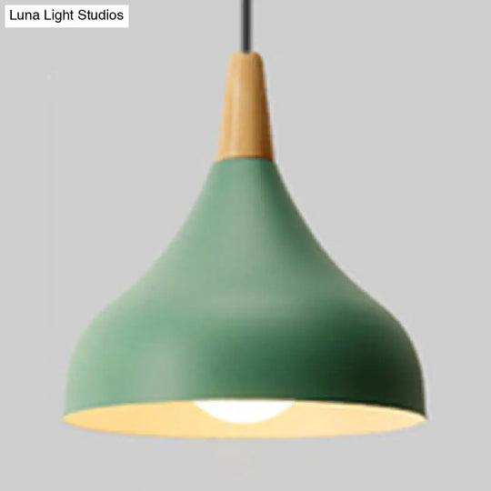 Metal Onion Pendant Light Kindergarten Macaron Loft Lamp Green