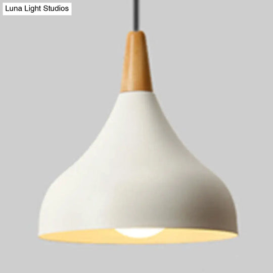 Metal Onion Pendant Light Kindergarten Macaron Loft Lamp White