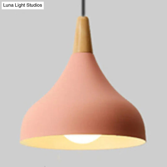 Metal Onion Pendant Light Kindergarten Macaron Loft Lamp Pink