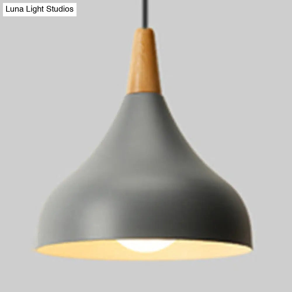 Metal Onion Pendant Light Kindergarten Macaron Loft Lamp Grey