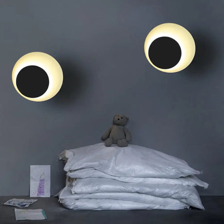 Macaron Loft Round Wall Light - Candy Color Sconce For Office Hallway Black / 10