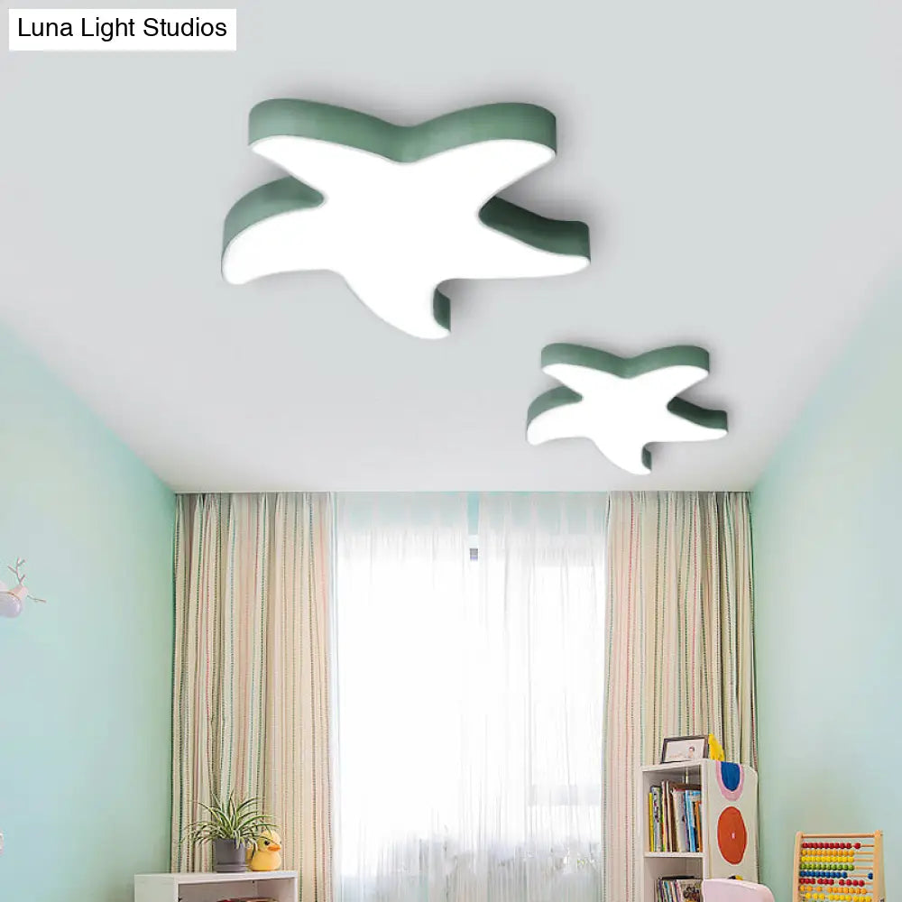 Macaron Loft Starfish Flush Mount: Candy-Colored Acrylic Ceiling Light