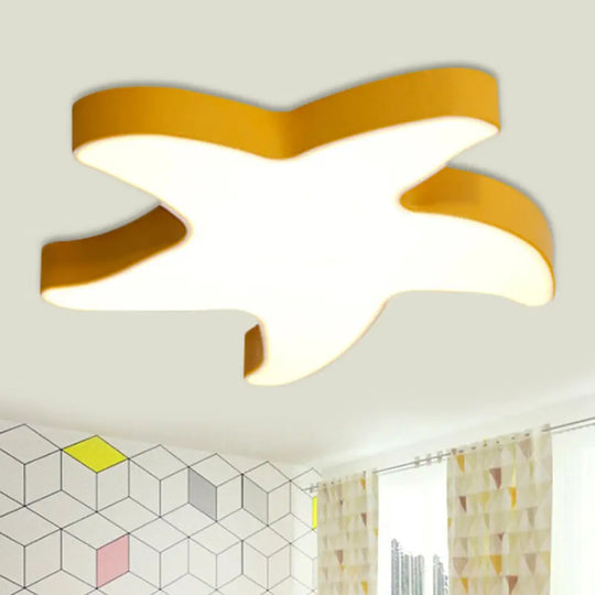 Macaron Loft Starfish Flush Mount: Candy-Colored Acrylic Ceiling Light Yellow / 16’ White