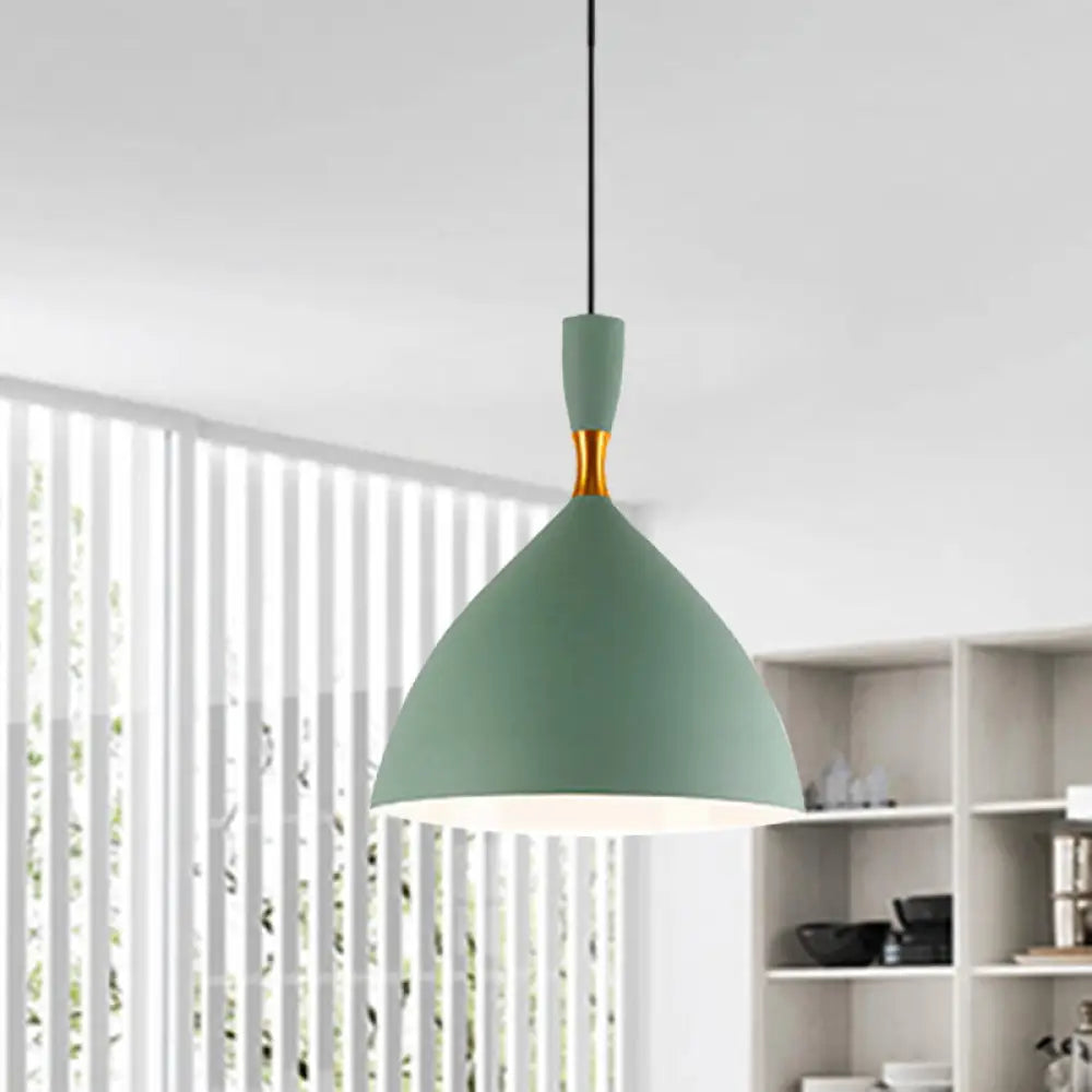 Macaron Loft Suspension Light - Restaurant Cloth Shop Funnel Pendant Lighting Aluminum 1 Head Green