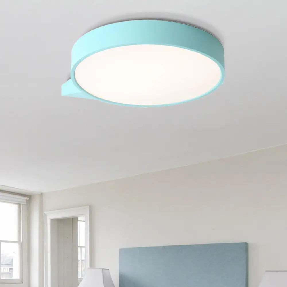 Macaron Metal Ceiling Flush Mount In Multiple Colors With Diffuser 19.5/24.5 W Blue / 19.5