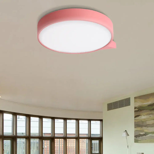 Macaron Metal Ceiling Flush Mount In Multiple Colors With Diffuser 19.5/24.5 W Pink / 19.5