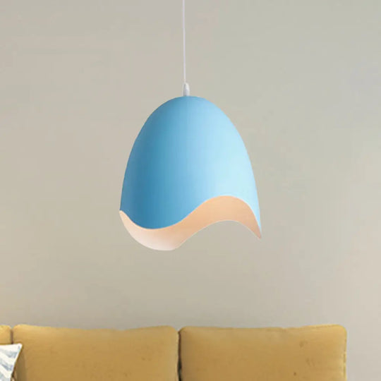 Macaron Metal Ceiling Pendant Light - 9.5’/12’ Diameter 1 Pink/White/Blue Options Blue / 9.5’