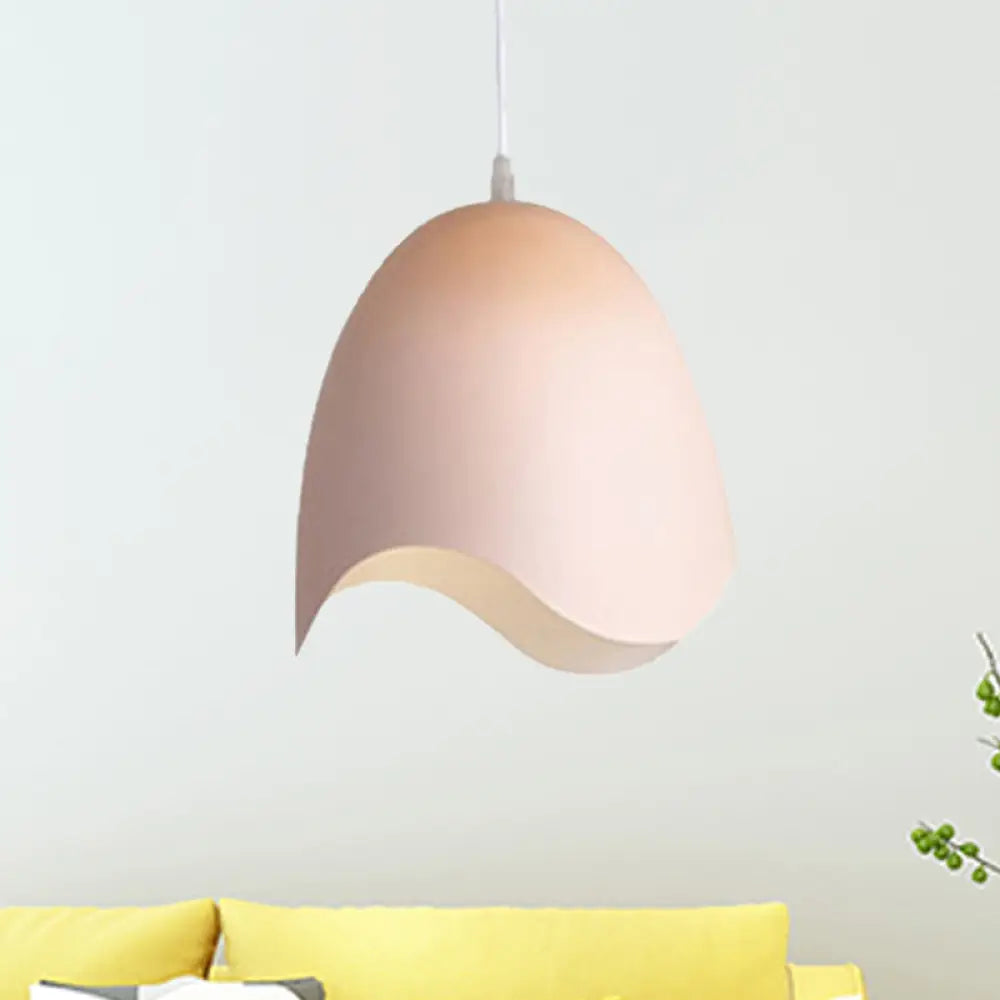 Macaron Metal Ceiling Pendant Light - 9.5’/12’ Diameter 1 Pink/White/Blue Options Pink / 9.5’