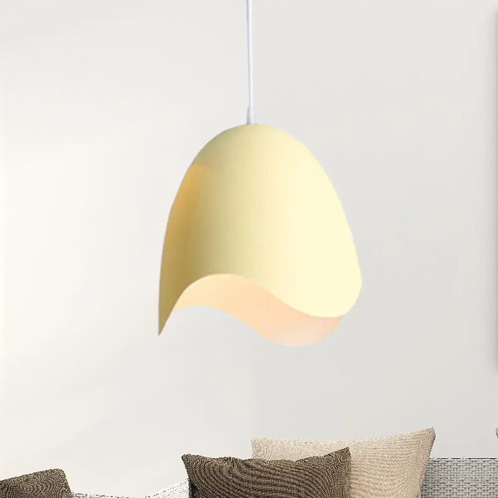 Macaron Metal Ceiling Pendant Light - 9.5’/12’ Diameter 1 Pink/White/Blue Options Yellow / 9.5’