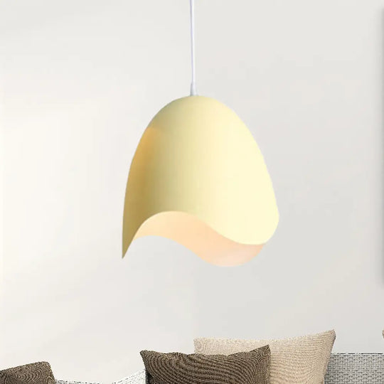 Macaron Metal Ceiling Pendant Light - 9.5’/12’ Diameter 1 Pink/White/Blue Options Yellow / 9.5’