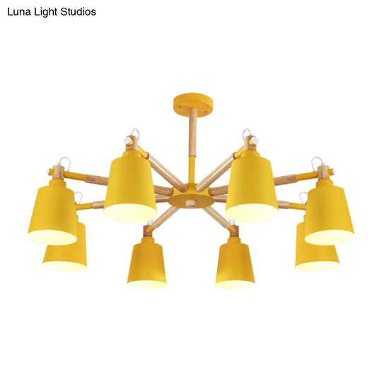 Macaron Metal Chandelier: Stylish Hanging Light With 8 Lights For Kids Bedroom