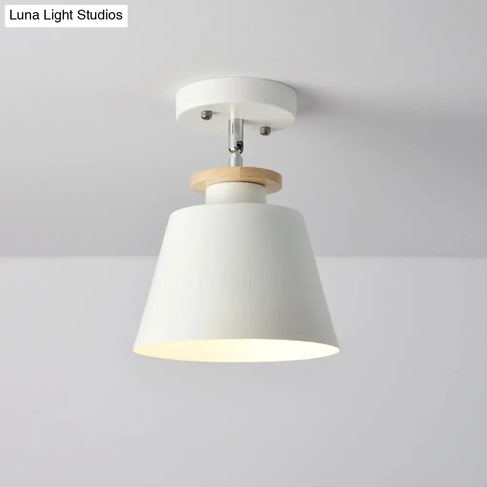 Macaron Metal Corridor Ceiling Flush Light - Adjustable Semi Mount Lighting White