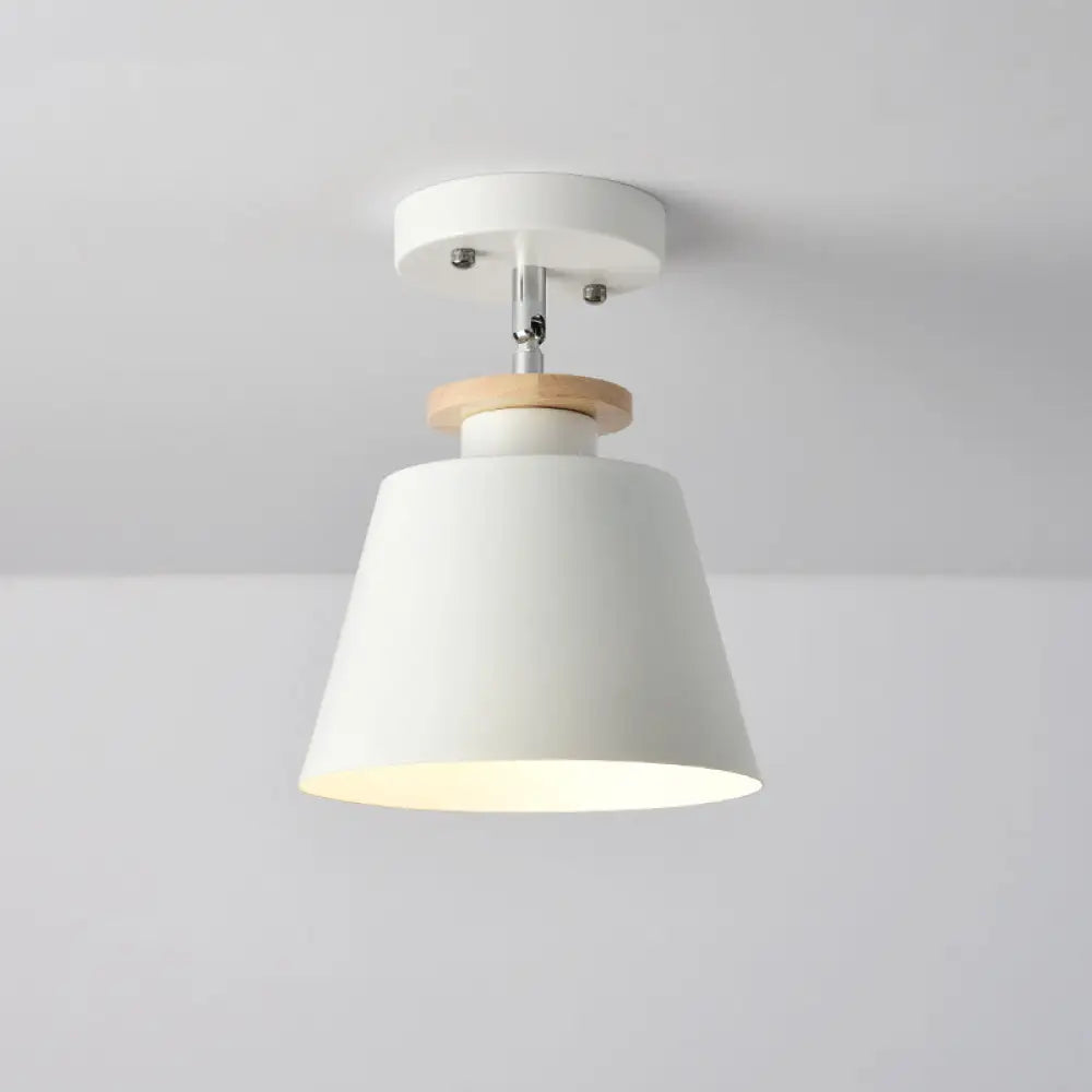 Macaron Metal Corridor Ceiling Flush Light - Adjustable Semi Mount Lighting White