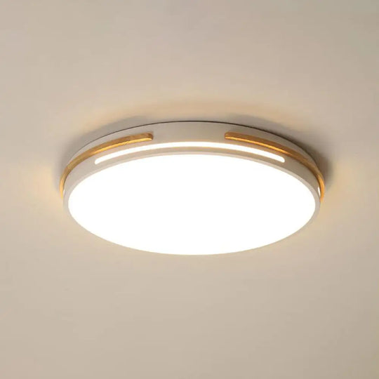 Macaron Metal Led Round Flushmount Ceiling Light Fixture - Grey/White/Green Warm/White