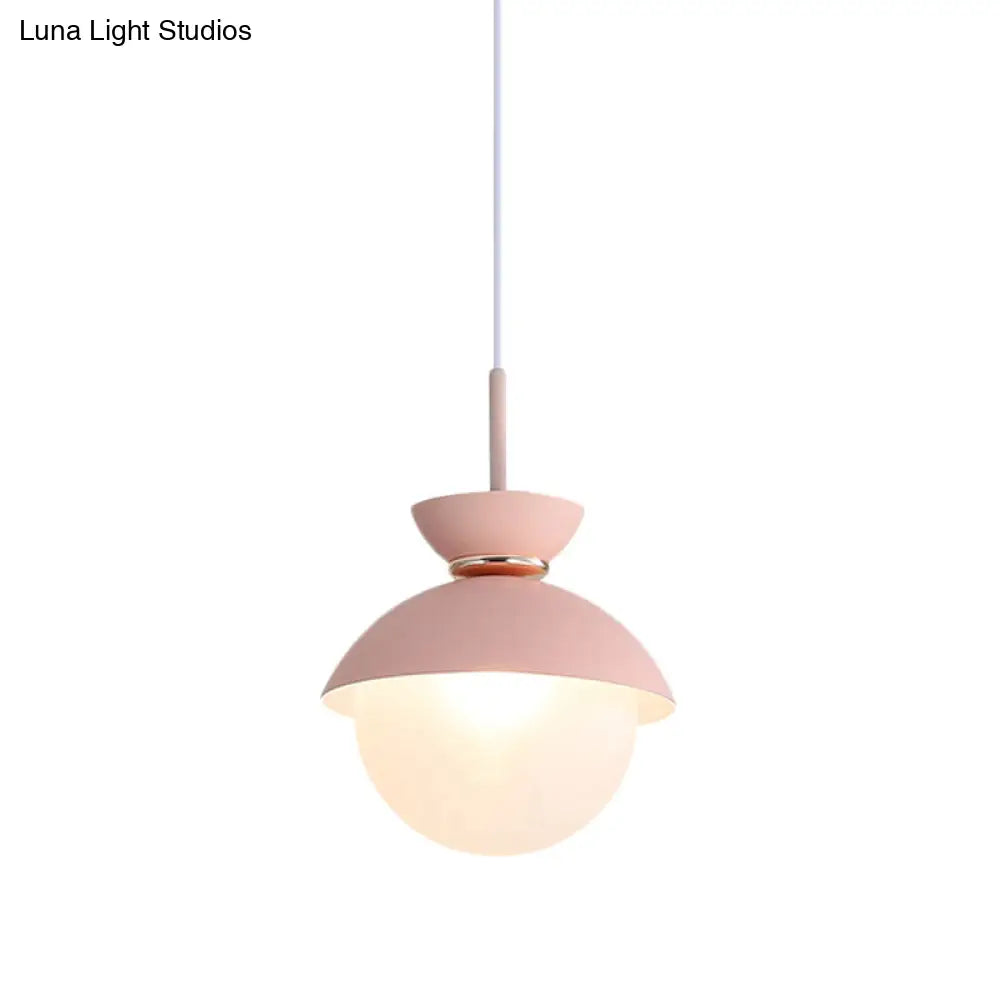 Macaron Flared Pendant Light: Gray/Blue/Pink Ideal For Dining Room