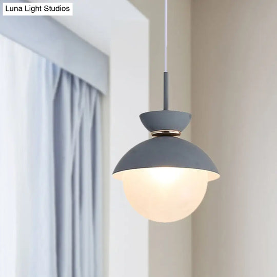 Macaron Flared Pendant Light: Gray/Blue/Pink Ideal For Dining Room