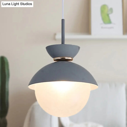 Macaron Flared Pendant Light: Gray/Blue/Pink Ideal For Dining Room Grey