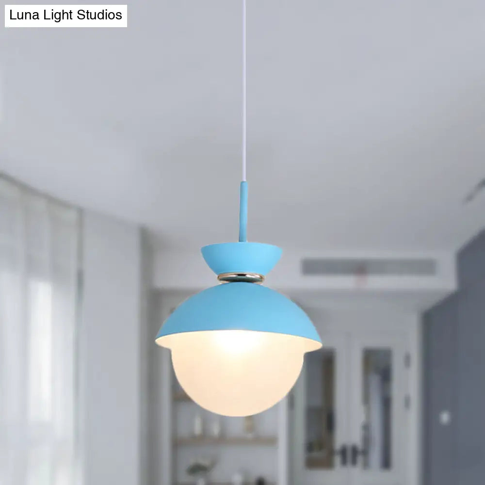 Macaron Flared Pendant Light: Gray/Blue/Pink Ideal For Dining Room