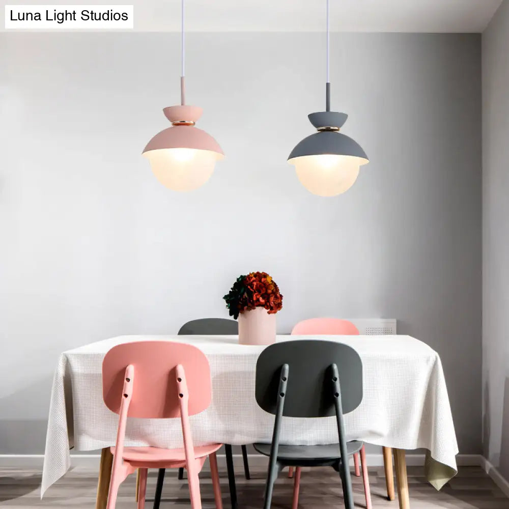 Macaron Flared Pendant Light: Gray/Blue/Pink Ideal For Dining Room