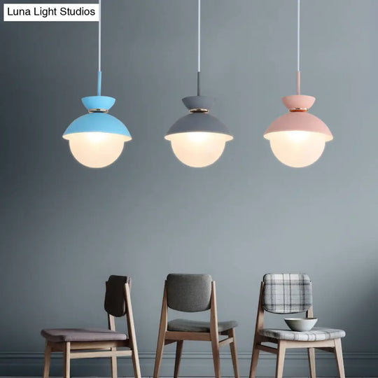 Macaron Flared Pendant Light: Gray/Blue/Pink Ideal For Dining Room