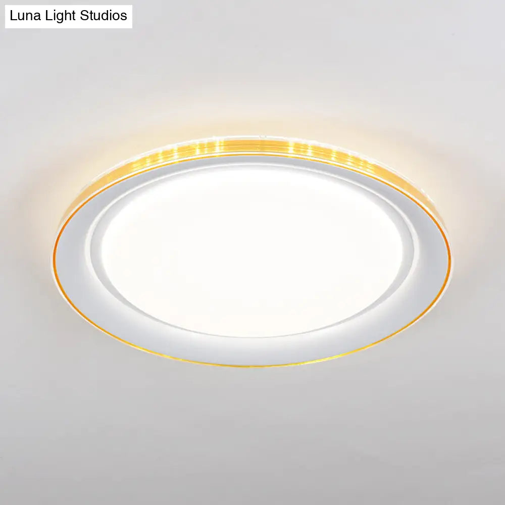 Macaron Modern Ceiling Mount Led Light With Acrylic Undertint - Ideal For Office Gold