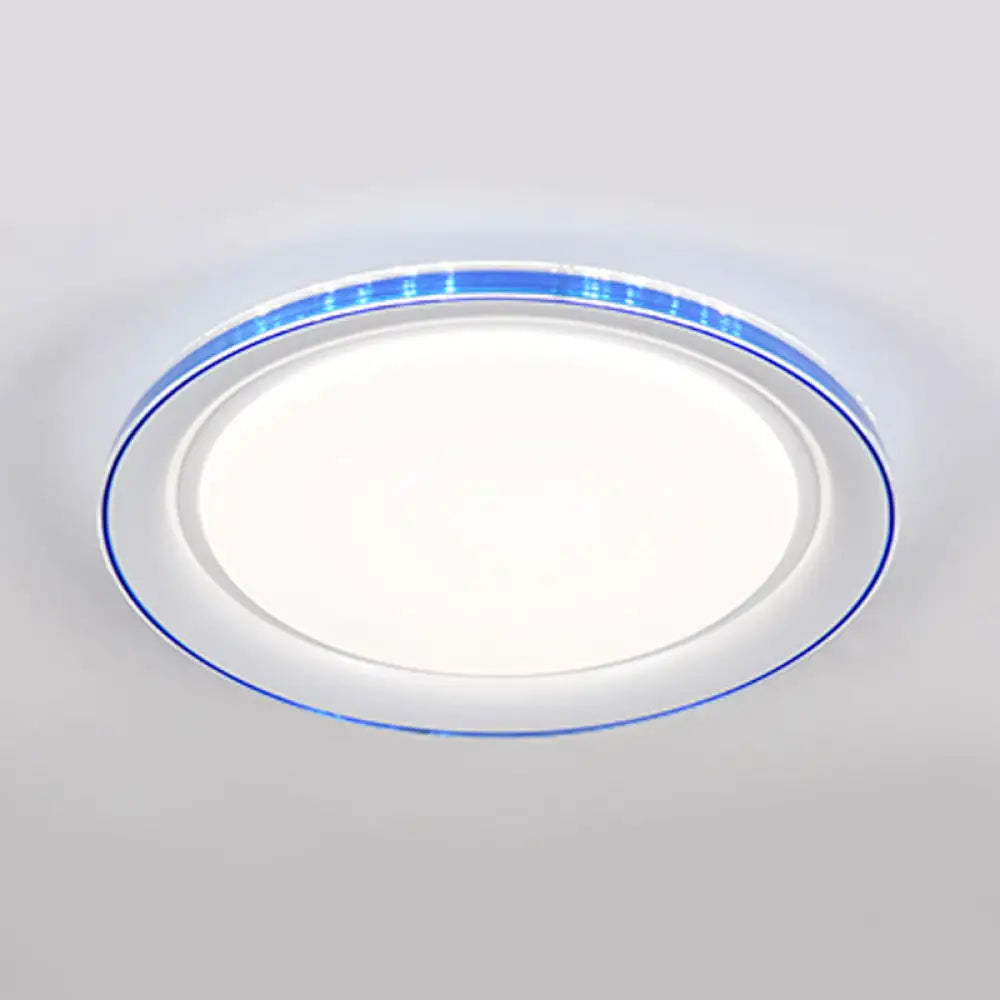 Macaron Modern Ceiling Mount Led Light With Acrylic Undertint - Ideal For Office Blue