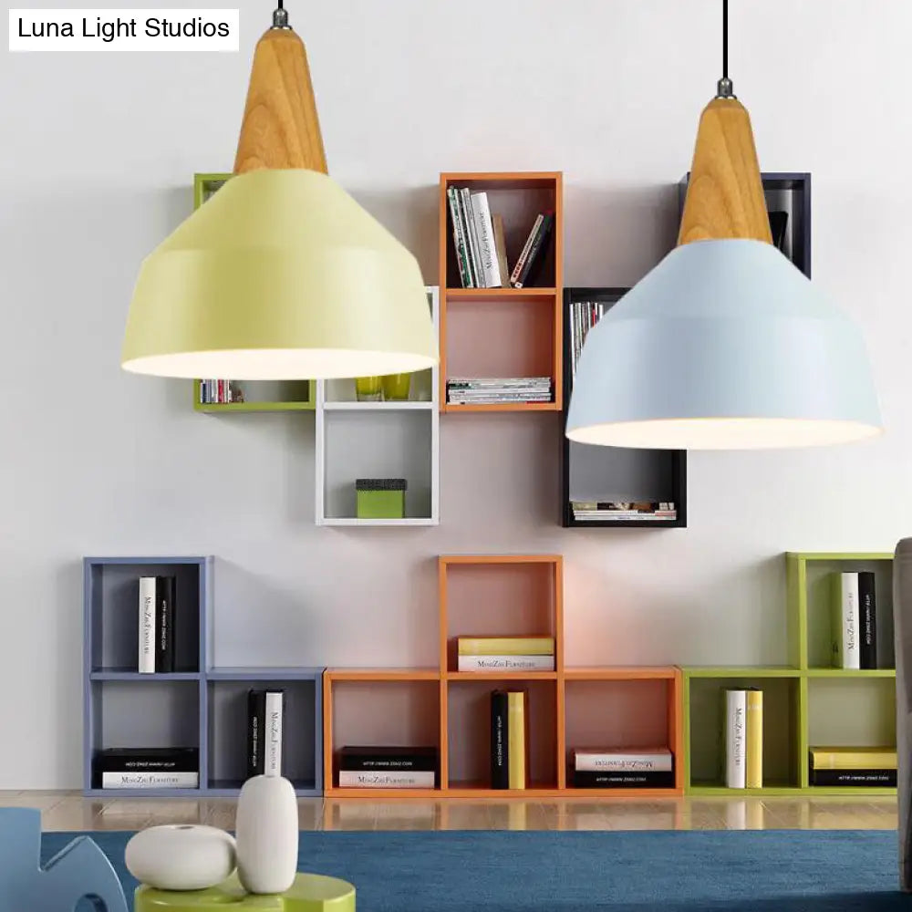 Adjustable Aluminum Pendant Light - Modern Macaron Design 10/14 Inch Width Single Head Living Room