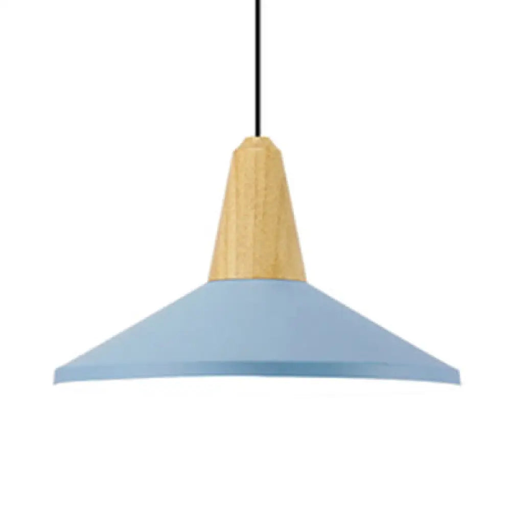 Macaron Pendant Lamp - Aluminum 10/14 Inch Wide Adjustable Cord Living Room Light Blue / 14’