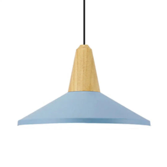 Macaron Pendant Lamp - Aluminum 10/14 Inch Wide Adjustable Cord Living Room Light Blue / 14’