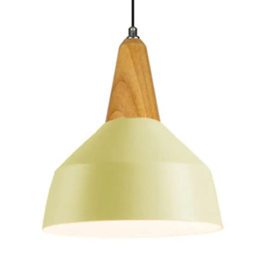 Macaron Pendant Lamp - Aluminum 10/14 Inch Wide Adjustable Cord Living Room Light Yellow / 10’